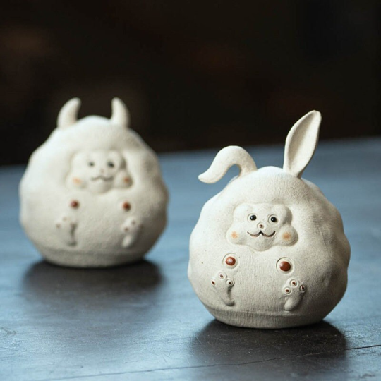 Cute Rabbit Purple Clay Teapet from Yixing
