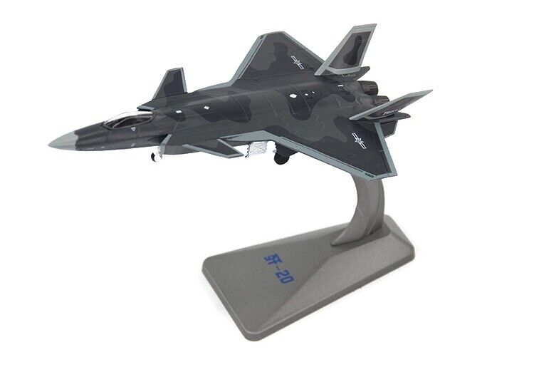 New 1:144 China Air Force J20 Fire Fang Stealth Fighter Aircraft 3D Alloy Model