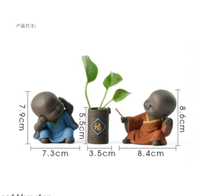 creative tea pet lovely monk vase tea play zisha purple clay home decoration new