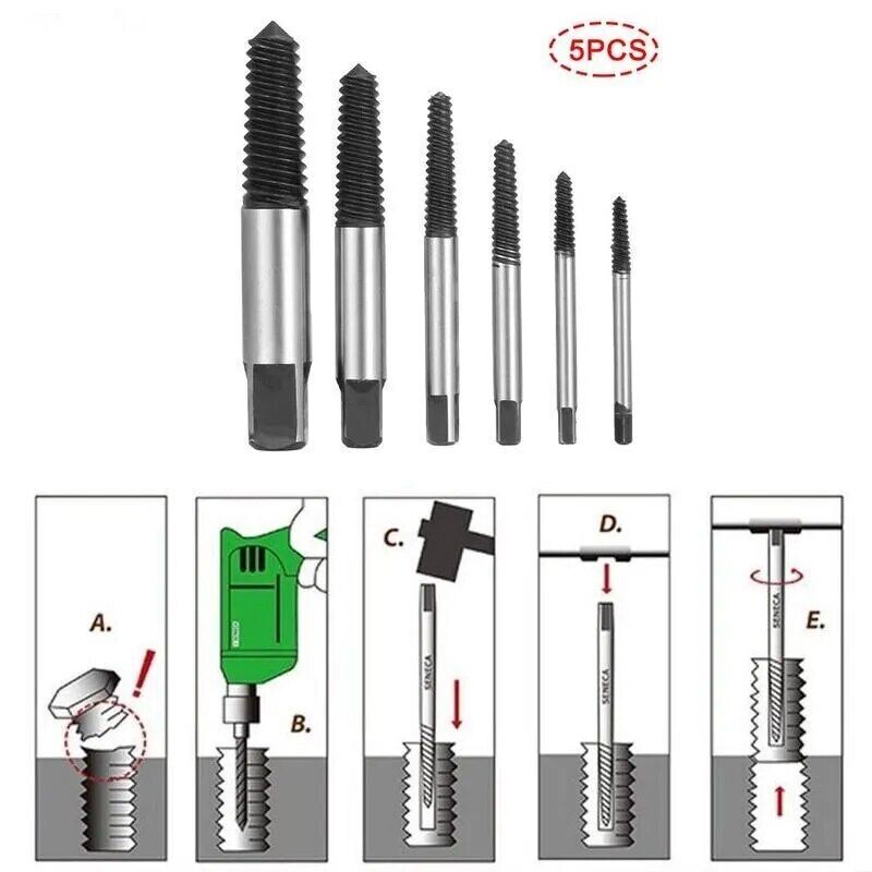 New Damaged Broken Screw Remover Extractor Drill Bits Damaged Bolts Remover Tool