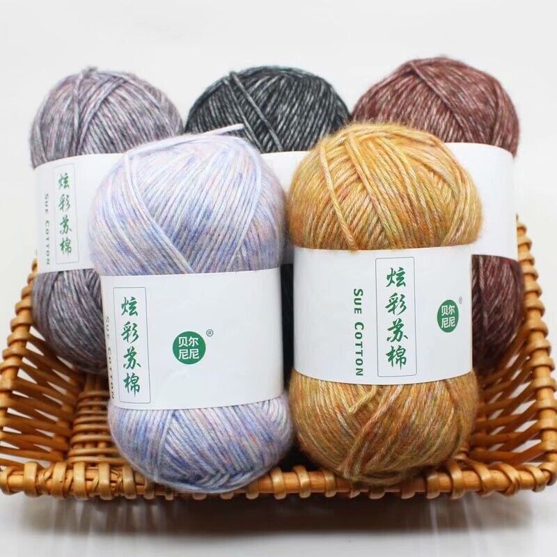 Hot Sale 100g Colourful Cotton Hand Skeins Soft Yarn Weave Crochet Knitting Yarn