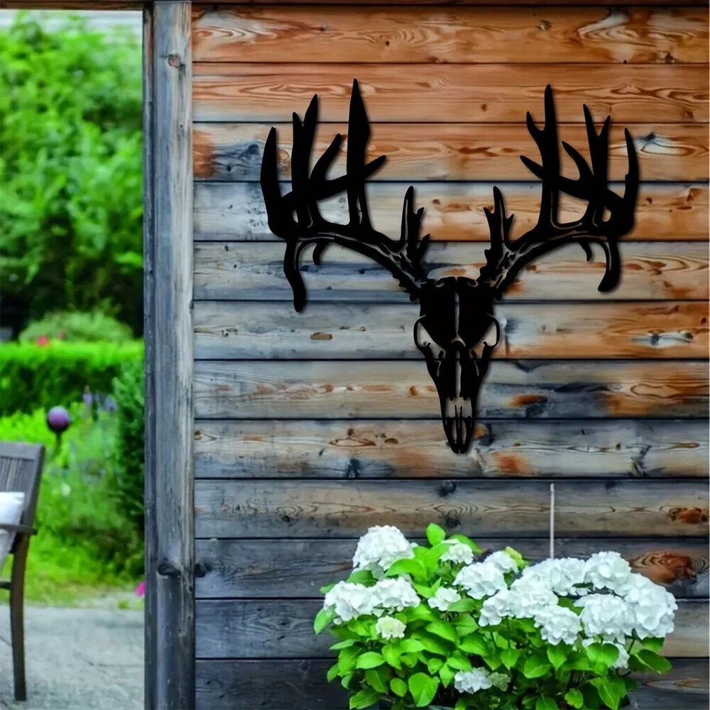 Metal Deer Art Wall Decor, Deer Skull Metal Art, Metal Deer Signs, Head Signs