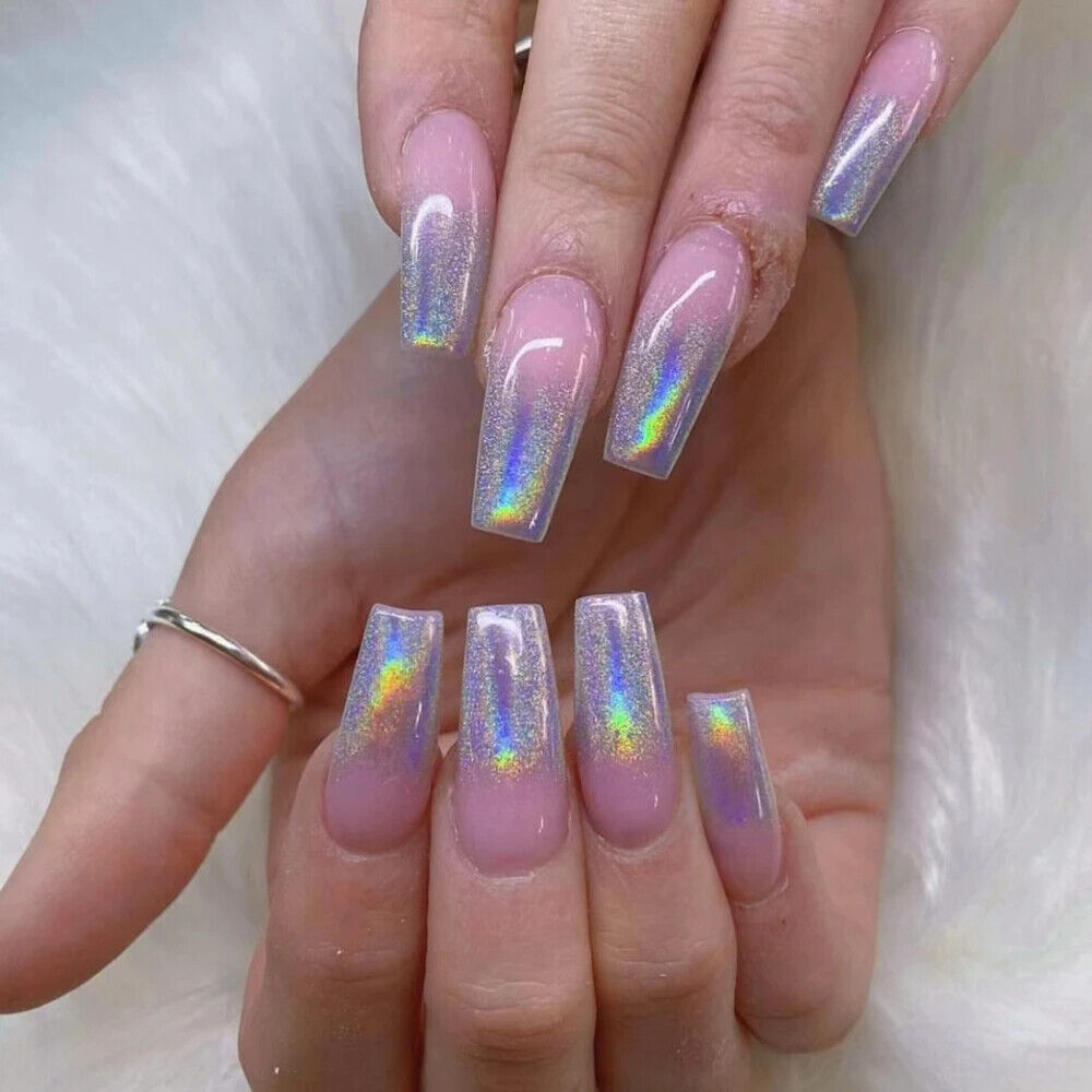 Nail Powder Cushion Pen Glitter Holographic Laser Gold Silver Shimmer Pigment 1g