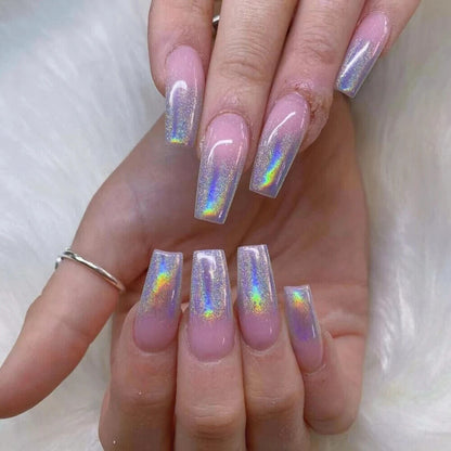 Nail Powder Cushion Pen Glitter Holographic Laser Gold Silver Shimmer Pigment 1g