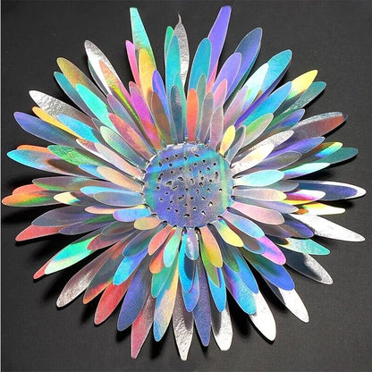 Holographic Daisy Wall Stickers 40Pcs PVC Iridescent 3D Flowers Removable Decals