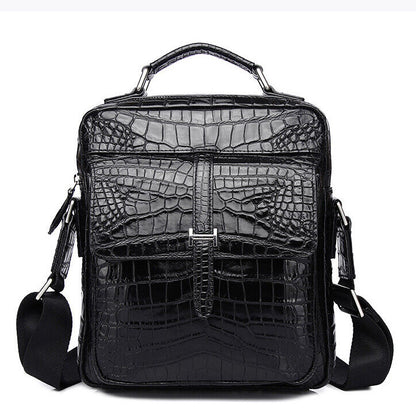 Real Leather 10" Handbags, Designer Crocodile Men's Business Sling Shoulder Bag