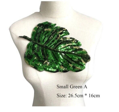 Clothing Applique Sew-On Patch Large Sequins Leaves Fashion DIY Jeans Decoration