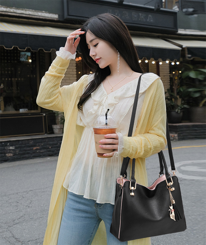Leather Handbags Shoulder Messenger Crossbody Satchel Ladies Purse Tote