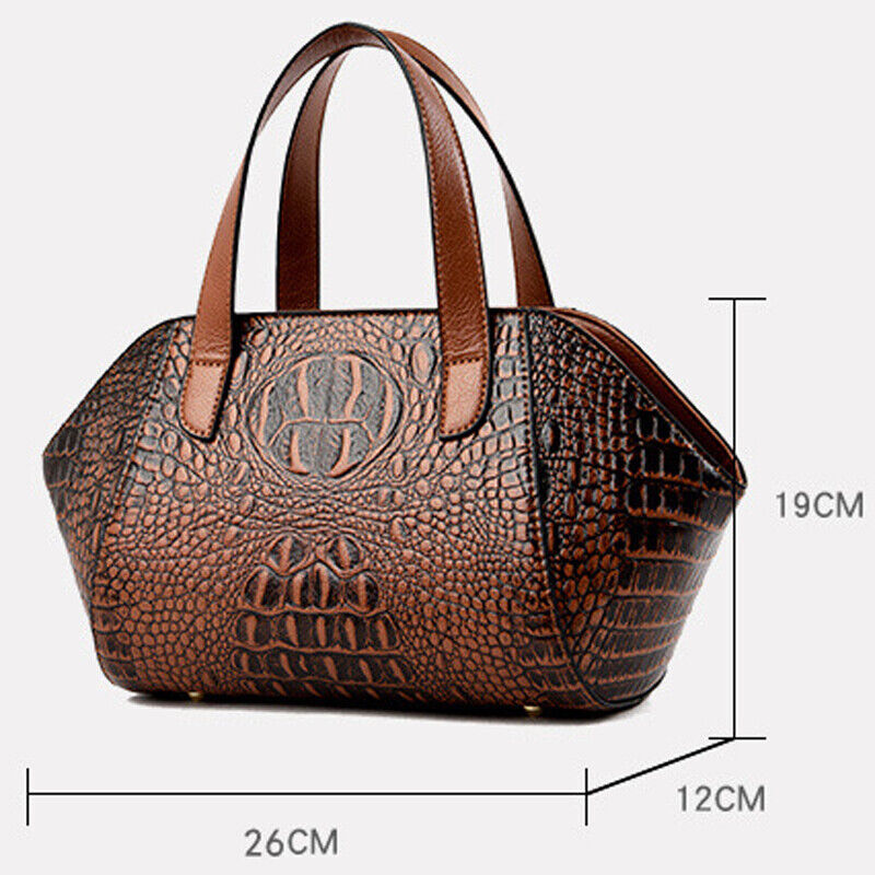 Women's Leather Crocodile Handbags Satchel Tote Sling Shoulder Bag Crossbody Bag