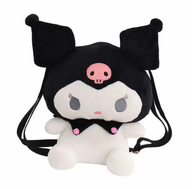 Cute Kuromi Doll Womens Girls Plush Backpack Packet Messenger Bag Toy Doll Bag