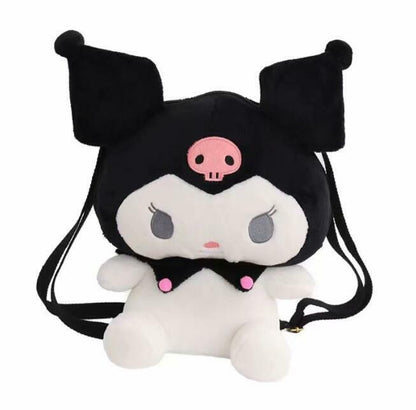 Cute Kuromi Doll Womens Girls Plush Backpack Packet Messenger Bag Toy Doll Bag