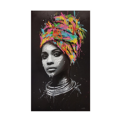 HD creative spray painting graffiti color headscarf canvas oil painting