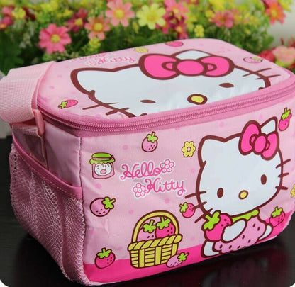 Cute Strawberry Hello Kitty Lunch Bag Insulated Cooler Picnic Crossbody Bags