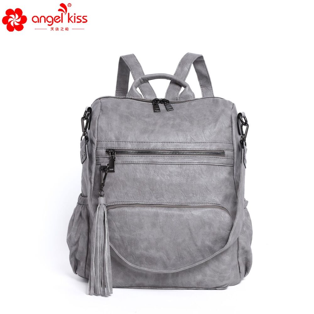 Angel Kiss Backpack for Women Soft Leather Large Travel Bags Sling Shoulder Bag