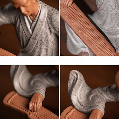 handmade figurine statue purple clay tea pet Zen style artware study decoration
