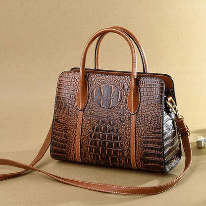 Women's Leather Crocodile Handbag Sling Satchel Tote Shoulder Bag Crossbody Bag