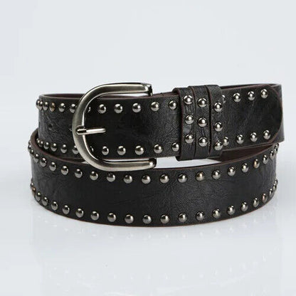 Women's Belt PU Leather Alloy Pin Buckle Fashion Punk Style All-Match Waistbands