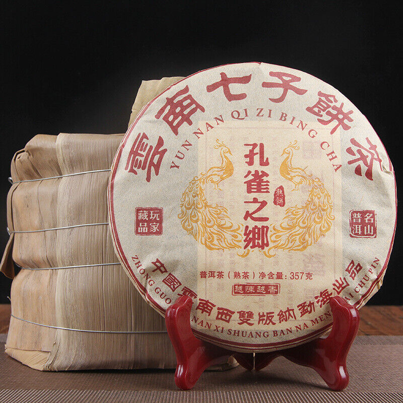2006 ChunHai Tea Peafowl Hometown Qi Zi Bing Cha Aged Shu Puer Ripe Pu-Erh 357g