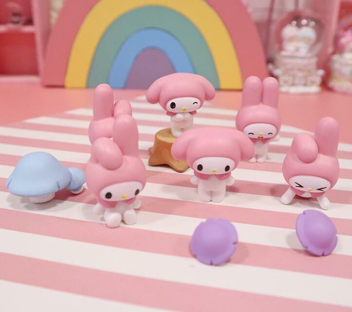 Cute My Melody Figures Play Toy Doll Cake Toppers Set Collective Figurines Gifts