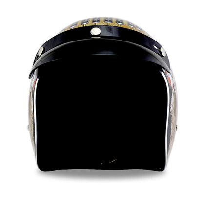 Open Face Motorcycle Helmet Indian Feather Print Cruiser Scooter Bike Helmet DOT