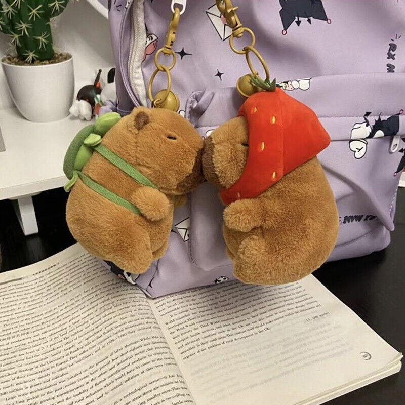 Capybara Plush Keychain Cute Bag Pendant Creative Fluffty Animals Keyring Doll