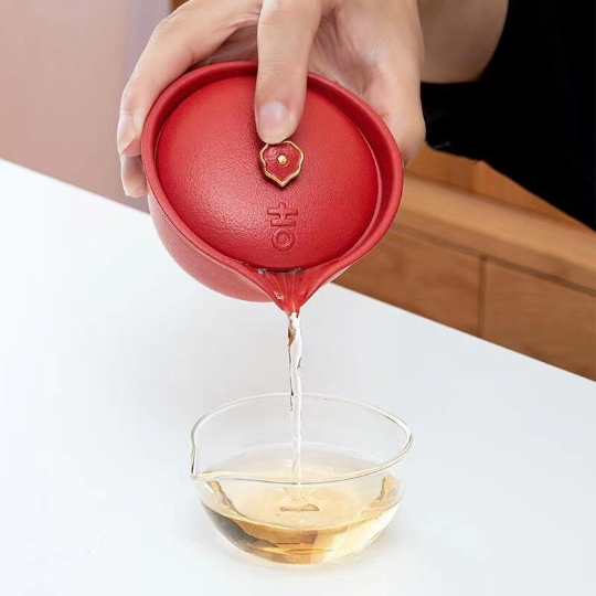 Glass and Ceramic Portable Travel Tea Set with Travel Bag