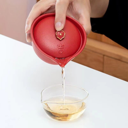 Glass and Ceramic Portable Travel Tea Set with Travel Bag