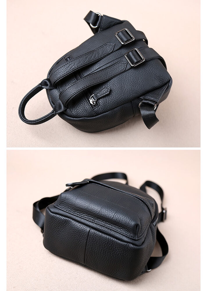 Croc Embossed Real Leather Backpack Rucksack Daypack Purse Cute bag Travel Purse