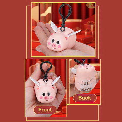 Cute Keychain Handbags Rabbit Pig Charm Animal Keyrings Bag Hanging Decoration
