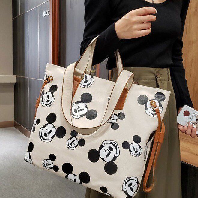 Cute Disney Mickey Mouse Fashion Canvas bag large capacity tote bag shoulder bag