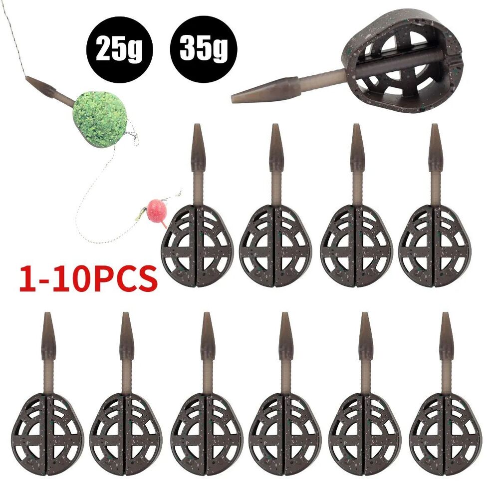 25/35g Inline Method Feeder Mold Bait Thrower Bait Plumb Set Zinc Alloy Carp Kit