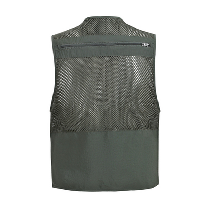 Summer Mesh Vest Men Casual Breathable Multi Pocket Waistcoat Baggy Vest With