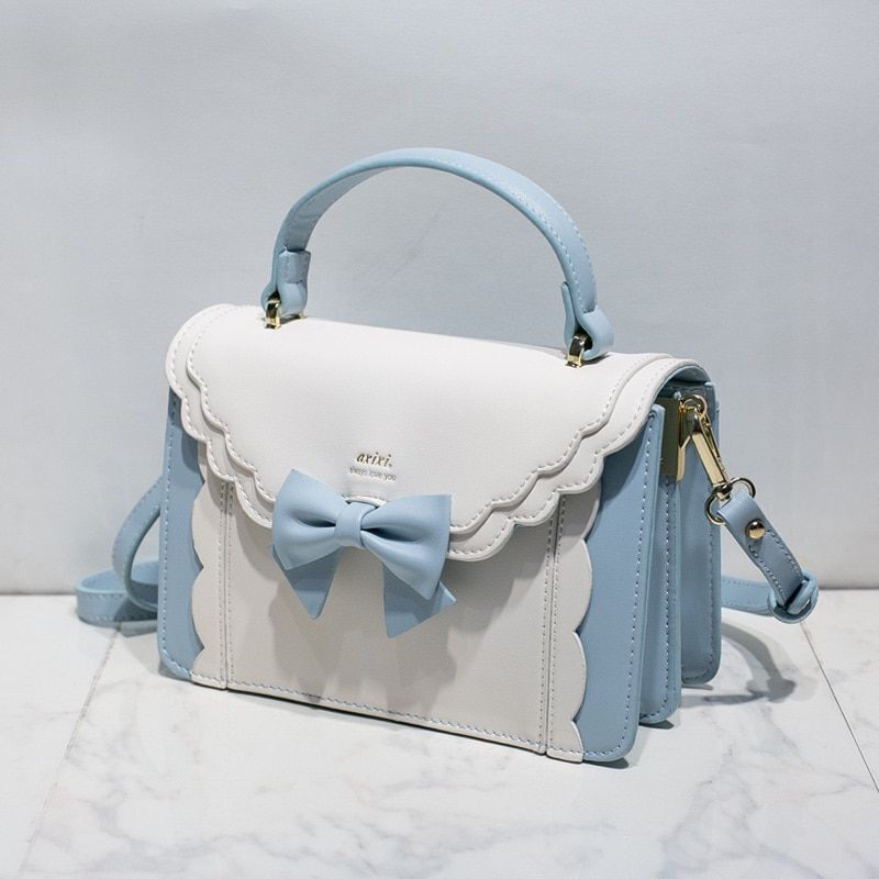 Cute Bow Shoulder Bag Handbag Synthetic Leather Crossbody Clutch Polyester Lace