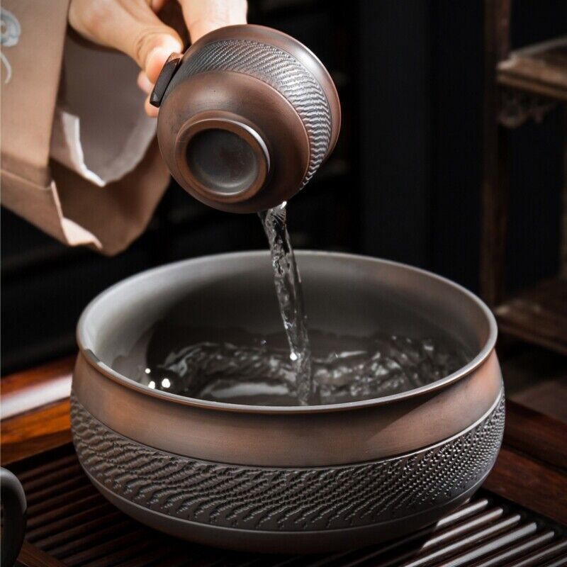 Complete Tea Set Purple Pottery Kungfu Tea Set Pot With Wood Handle Cup Gaiwan