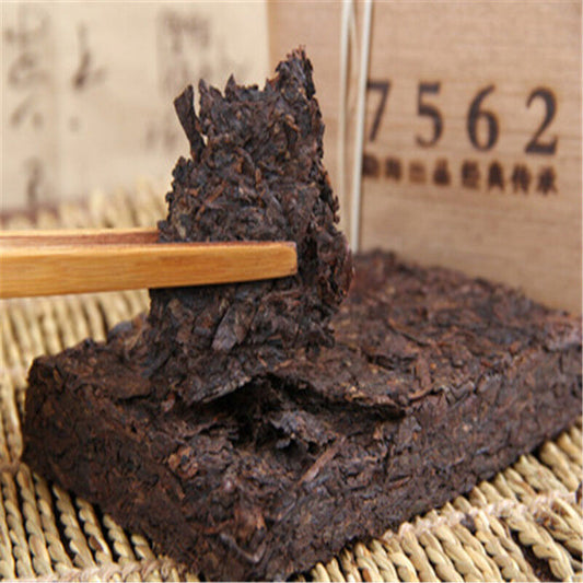 250gYunnan Old Ripe Puer Tea 7562 Brick Menghai Xing Hai Health Puerh Black Tea