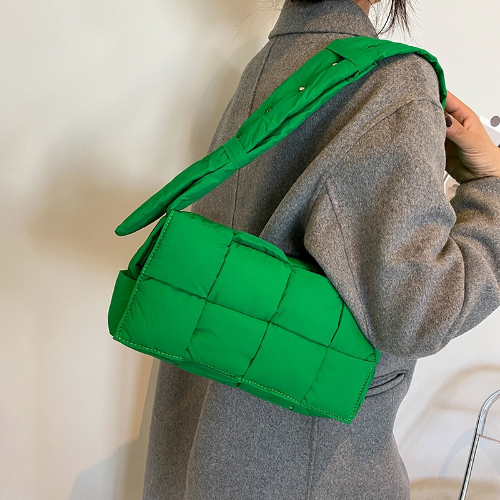 Winter Woven Cotton Women Crossbody Bag Down Shoulder Bags Women Space Handbags