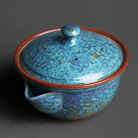 Ceramic Gaiwan Teapot Blue Chinese Tea Bowl with Lid Tea Makers 170ml