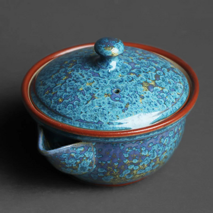 Ceramic Gaiwan Teapot Blue Chinese Tea Bowl with Lid Tea Makers 170ml