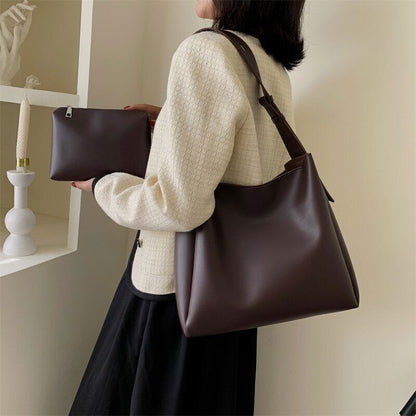Women Tote Bags 2 Pcs/Set Shoulder Bag Wide Leather Female Handbags
