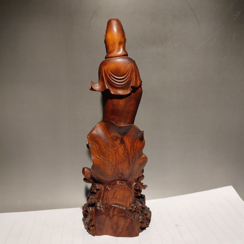 Buddhism meditation fortune praying Kwan-yin quan yin statues wood sculpture art