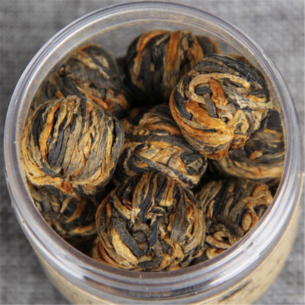 60g 茶叶云南滇红茶功夫茶小金球 滇红金球 Handmade Organic Dian Hong Blooming Tea Ball