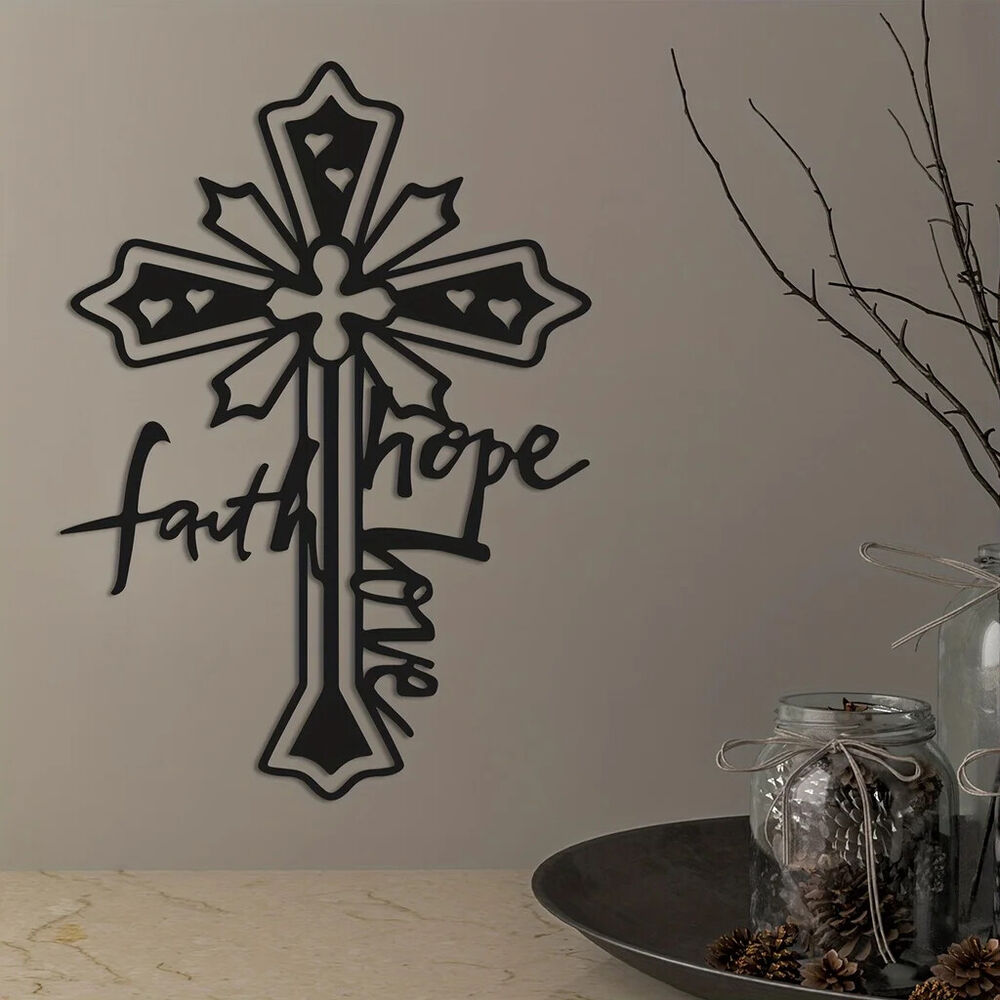 Faith Hope Love Metal Wall Art Ornaments Collection Hanging Sign