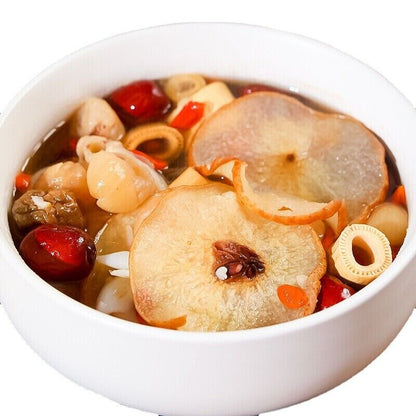 Pear Soup Dried Pear Red Dates Fresh Lily Wolfberry Cinnamon Rock Healthy Drink