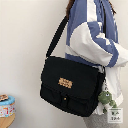 Women's Canvas Bag Department Messenger Bag Female Students Shoulder Bags 1 PC