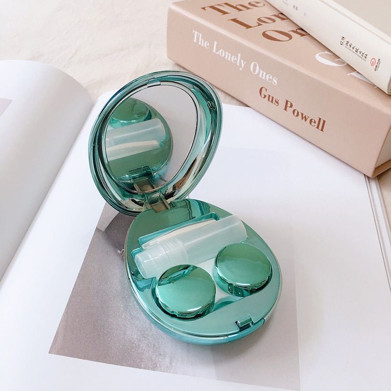Contact Lens Case Ultra-Thin Travel Set Organizers Storage Box 9x7.4x3cm Plastic