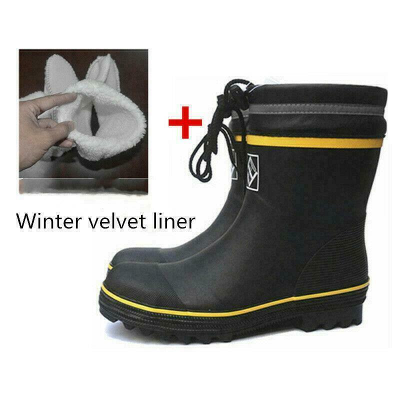 Mens Steel Toe Safety Rain Boots Anti-puncture Waterproof Rubber Work Shoes New