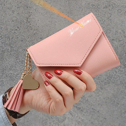 Short Leather Women Wallets Customized Mini Card Holder Purse 11*9*1.5 CM 1 PC