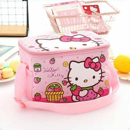 Cute Strawberry Hello Kitty Lunch Bag Insulated Cooler Picnic Crossbody Bags