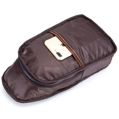 100% Cowhide Leather Crossbody Bag Chest Bag Hiking Sling Backpack Shoulder Bag