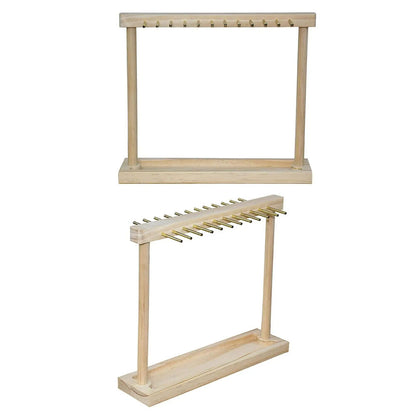 Jewelry Organizer Wooden Necklace Display Stand Chains Earrings Rack 30x26x7.5cm